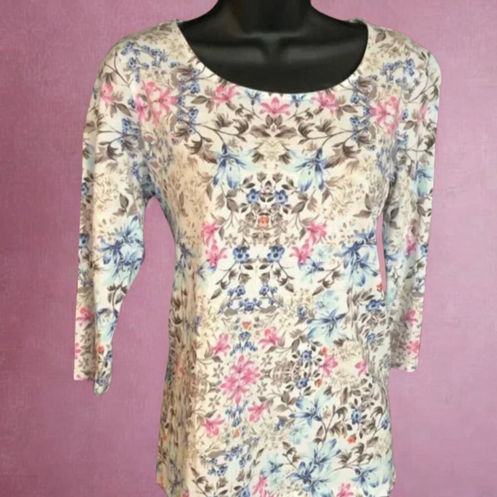 J.Jill Soft Floral T-Shirt